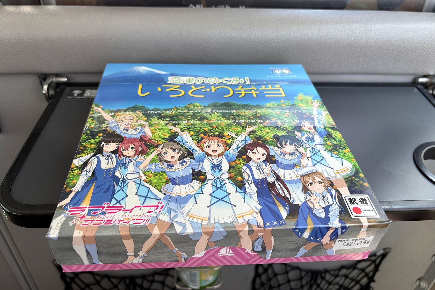 (まさかこのパッケージ絵が伏線になるとは…。) 桃中軒から出ている沼津のめぐみ!いろどり弁当。市政100周年記念のイラストが使われている